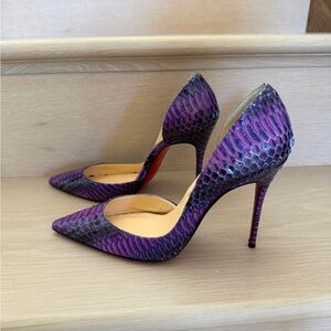 CHRISTIAN LOUBOUTIN Violet IRIZA 100 Watersnake Pumps Heels 39